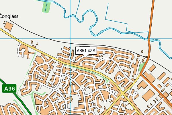 AB51 4ZS map - OS VectorMap District (Ordnance Survey)