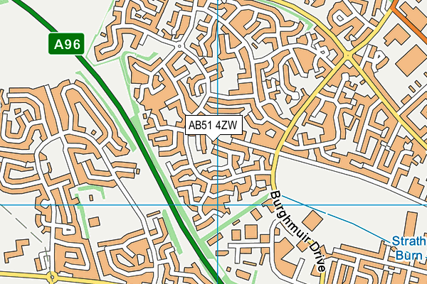 AB51 4ZW map - OS VectorMap District (Ordnance Survey)
