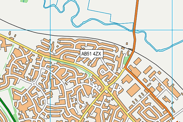 AB51 4ZX map - OS VectorMap District (Ordnance Survey)