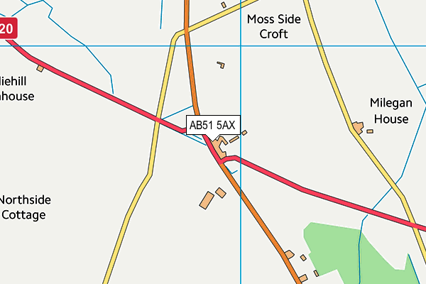 AB51 5AX map - OS VectorMap District (Ordnance Survey)