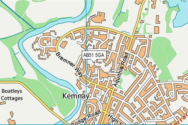 AB51 5GA map - OS VectorMap District (Ordnance Survey)