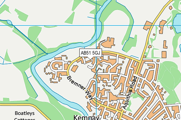 AB51 5GJ map - OS VectorMap District (Ordnance Survey)