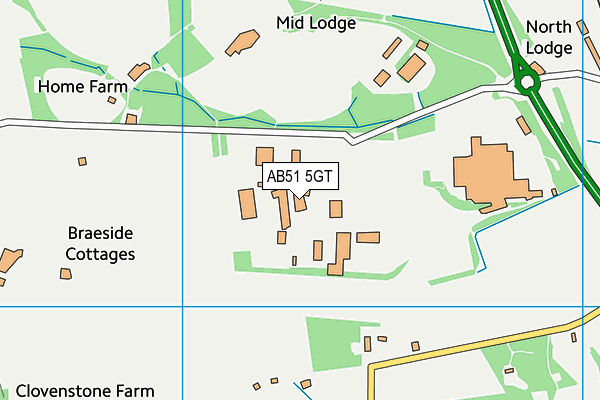AB51 5GT map - OS VectorMap District (Ordnance Survey)