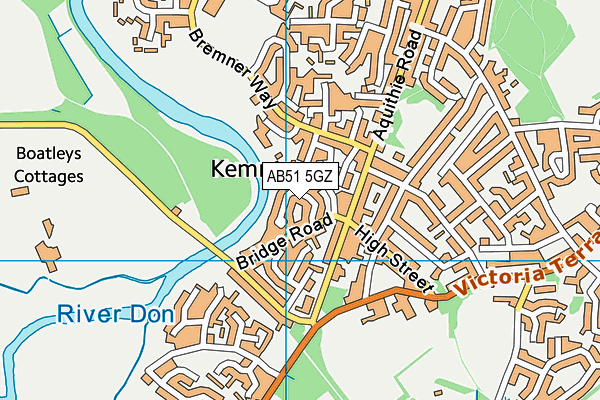 AB51 5GZ map - OS VectorMap District (Ordnance Survey)