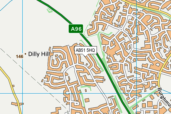 AB51 5HQ map - OS VectorMap District (Ordnance Survey)
