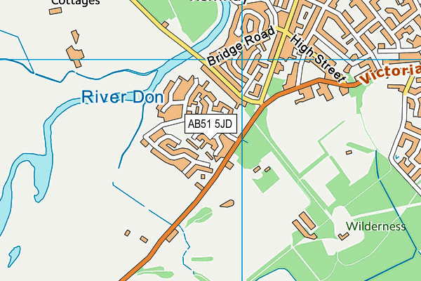AB51 5JD map - OS VectorMap District (Ordnance Survey)