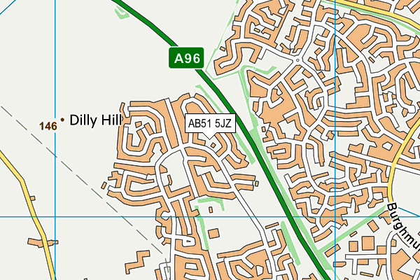 AB51 5JZ map - OS VectorMap District (Ordnance Survey)