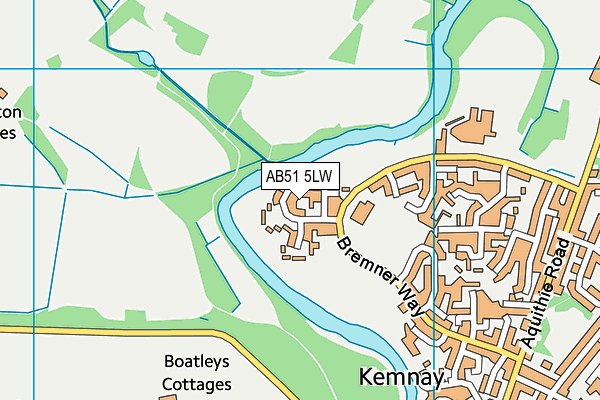 AB51 5LW map - OS VectorMap District (Ordnance Survey)