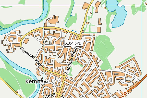 AB51 5PD map - OS VectorMap District (Ordnance Survey)