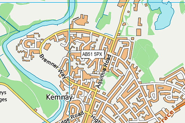 AB51 5PX map - OS VectorMap District (Ordnance Survey)