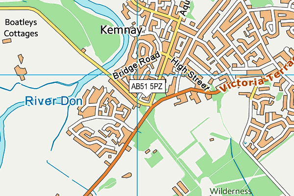 AB51 5PZ map - OS VectorMap District (Ordnance Survey)