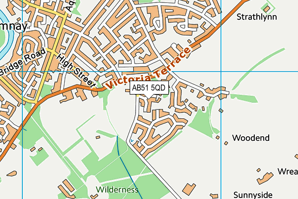 AB51 5QD map - OS VectorMap District (Ordnance Survey)