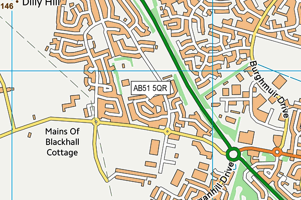 AB51 5QR map - OS VectorMap District (Ordnance Survey)