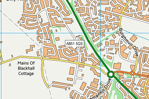 AB51 5QS map - OS VectorMap District (Ordnance Survey)
