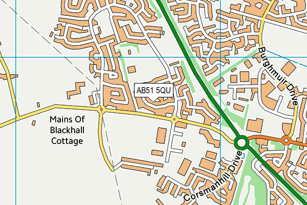 AB51 5QU map - OS VectorMap District (Ordnance Survey)