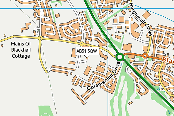AB51 5QW map - OS VectorMap District (Ordnance Survey)
