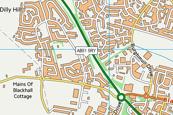 AB51 5RY map - OS VectorMap District (Ordnance Survey)