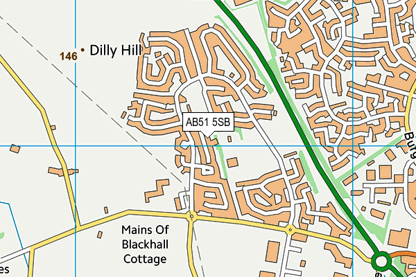 AB51 5SB map - OS VectorMap District (Ordnance Survey)