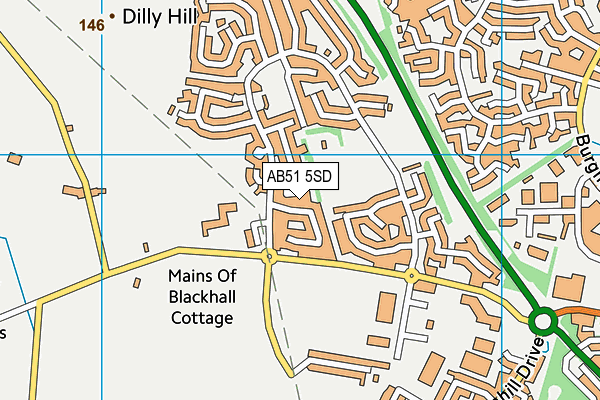 AB51 5SD map - OS VectorMap District (Ordnance Survey)