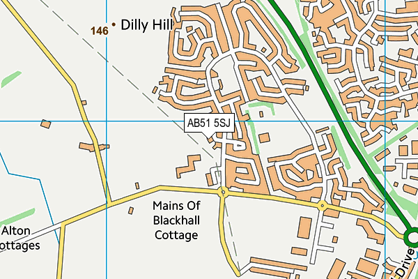 AB51 5SJ map - OS VectorMap District (Ordnance Survey)