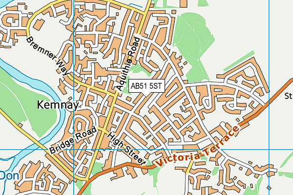 AB51 5ST map - OS VectorMap District (Ordnance Survey)