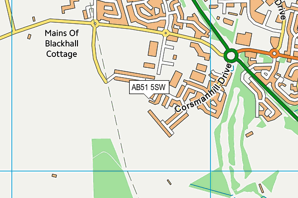 AB51 5SW map - OS VectorMap District (Ordnance Survey)