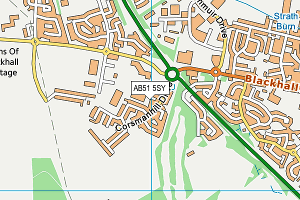 AB51 5SY map - OS VectorMap District (Ordnance Survey)