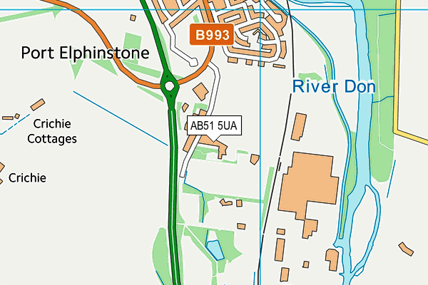 AB51 5UA map - OS VectorMap District (Ordnance Survey)