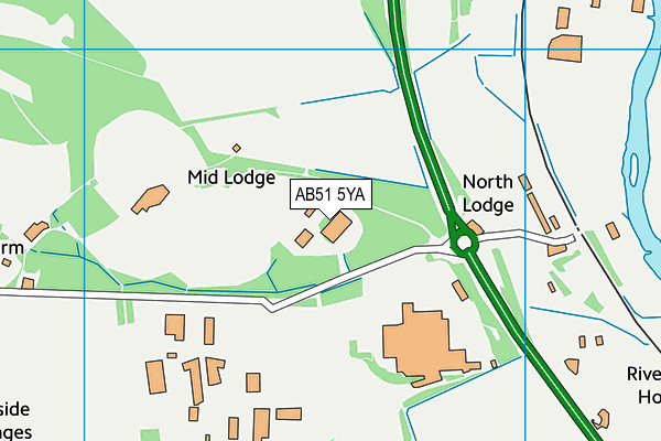 AB51 5YA map - OS VectorMap District (Ordnance Survey)