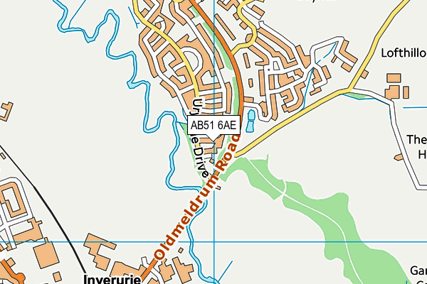 AB51 6AE map - OS VectorMap District (Ordnance Survey)