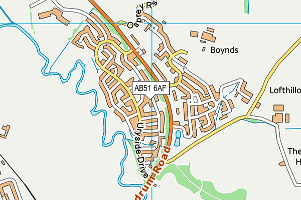 AB51 6AF map - OS VectorMap District (Ordnance Survey)