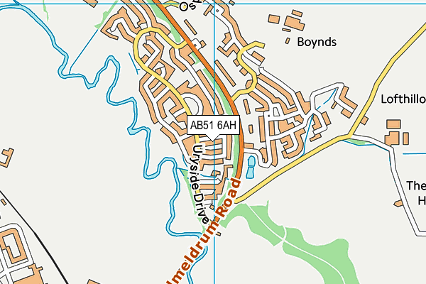 AB51 6AH map - OS VectorMap District (Ordnance Survey)