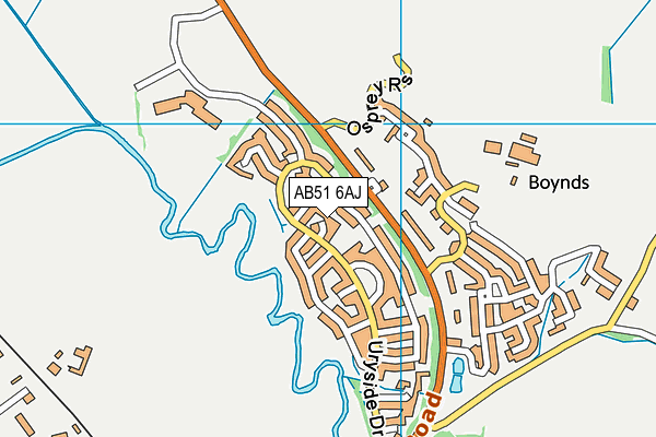 AB51 6AJ map - OS VectorMap District (Ordnance Survey)