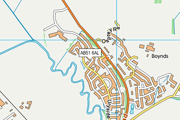 AB51 6AL map - OS VectorMap District (Ordnance Survey)