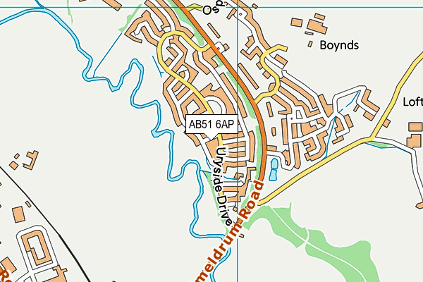 AB51 6AP map - OS VectorMap District (Ordnance Survey)