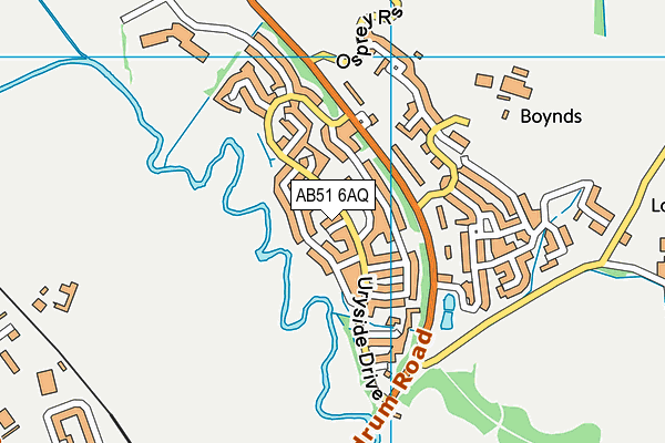 AB51 6AQ map - OS VectorMap District (Ordnance Survey)