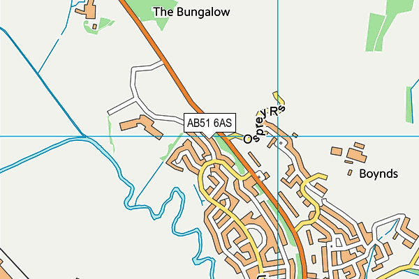 AB51 6AS map - OS VectorMap District (Ordnance Survey)