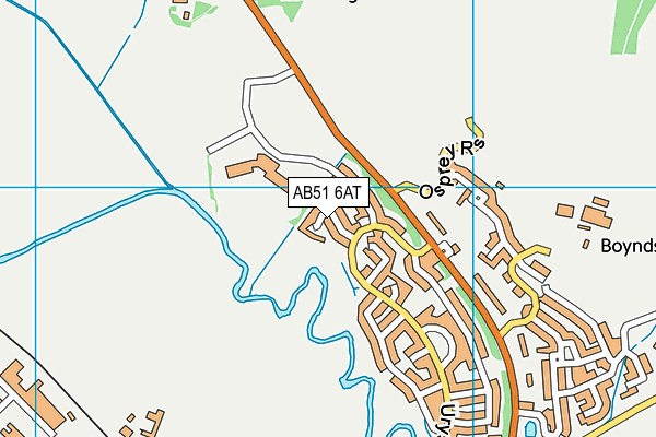 AB51 6AT map - OS VectorMap District (Ordnance Survey)