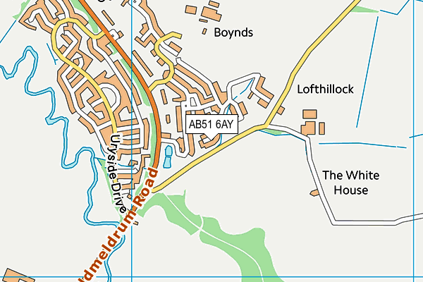 AB51 6AY map - OS VectorMap District (Ordnance Survey)