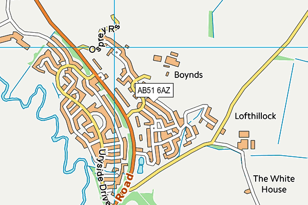 AB51 6AZ map - OS VectorMap District (Ordnance Survey)