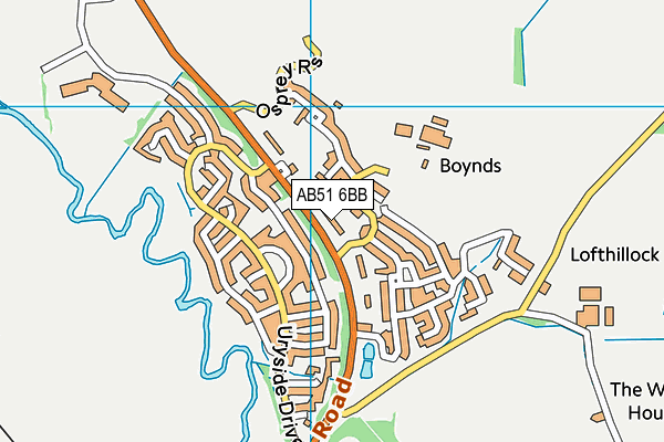 AB51 6BB map - OS VectorMap District (Ordnance Survey)