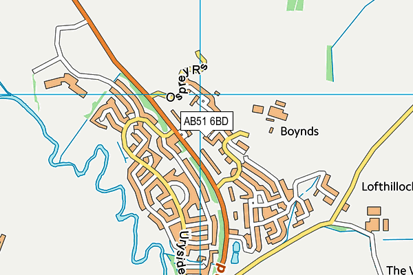 AB51 6BD map - OS VectorMap District (Ordnance Survey)