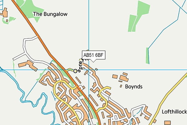 AB51 6BF map - OS VectorMap District (Ordnance Survey)