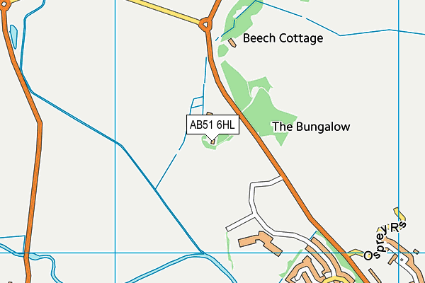 AB51 6HL map - OS VectorMap District (Ordnance Survey)