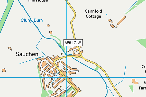 AB51 7JW map - OS VectorMap District (Ordnance Survey)
