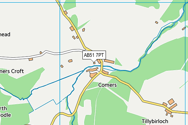 AB51 7PT map - OS VectorMap District (Ordnance Survey)