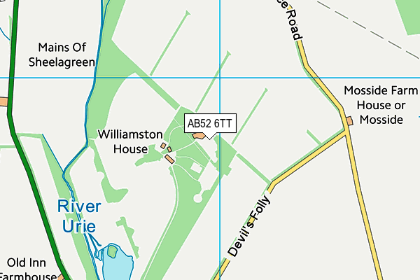 AB52 6TT map - OS VectorMap District (Ordnance Survey)