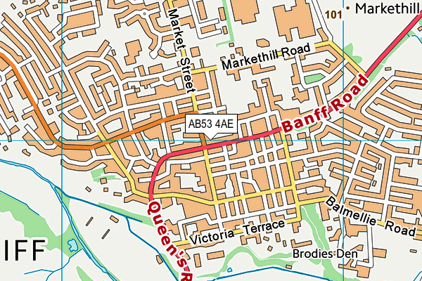 AB53 4AE map - OS VectorMap District (Ordnance Survey)