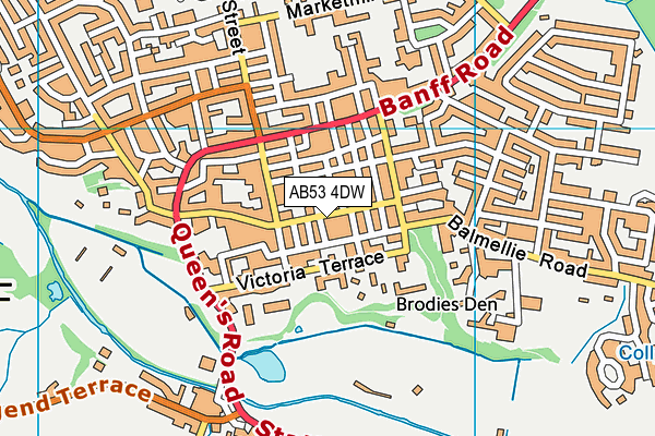 AB53 4DW map - OS VectorMap District (Ordnance Survey)