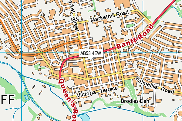 AB53 4EW map - OS VectorMap District (Ordnance Survey)